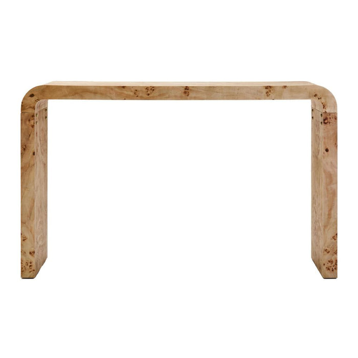 Cortona Burl Wood Curved Console Table