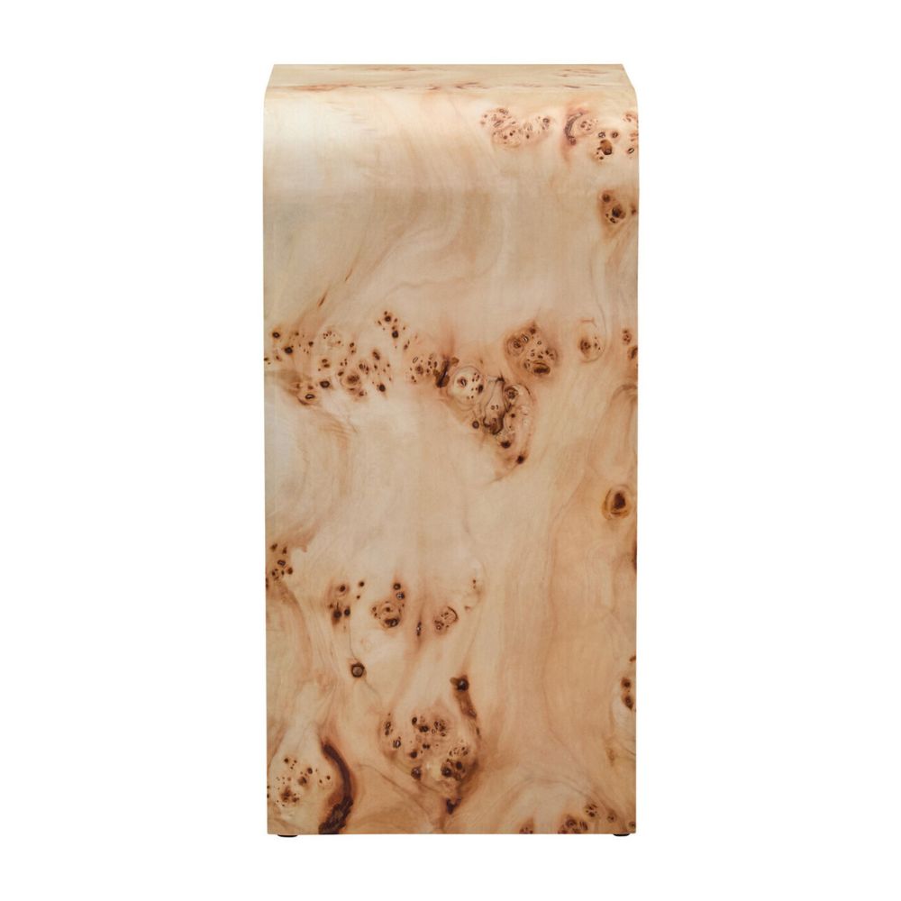 Cortona Burl Wood Curved Side Table
