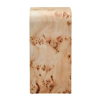 Cortona Burl Wood Curved Side Table