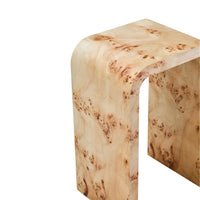 Cortona Burl Wood Curved Side Table