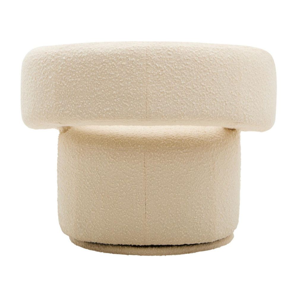 Elaro Ivory Bouclé Swivel Armchair