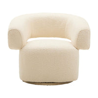 Elaro Ivory Bouclé Swivel Armchair