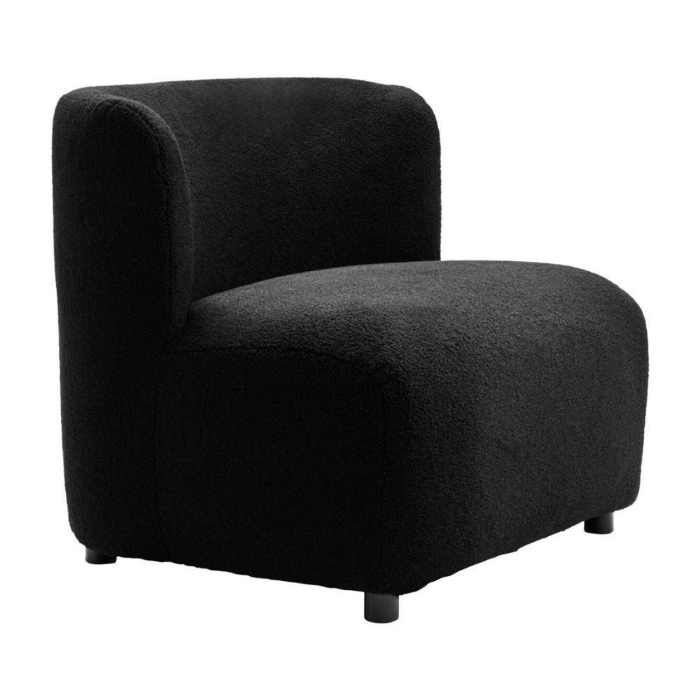 Eldra Black Boucle Armless Chair