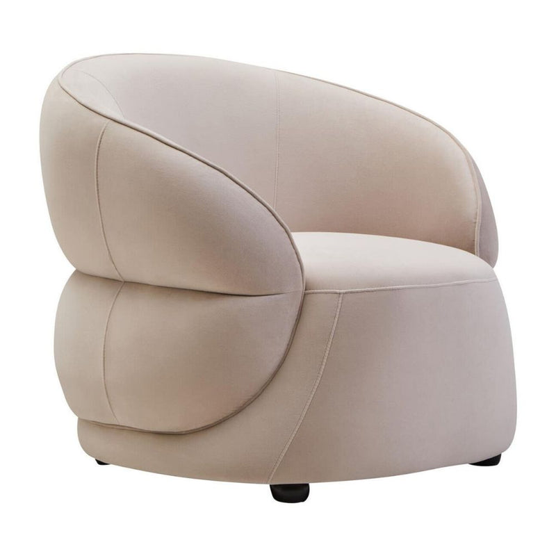 Elora Curved Velvet Accent Chair – Cream