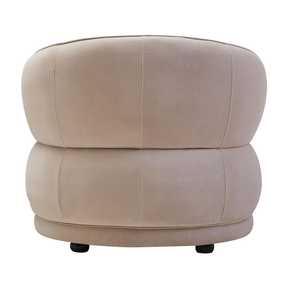 Elora Curved Velvet Accent Chair – Cream