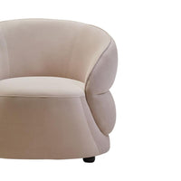 Elora Curved Velvet Accent Chair – Cream