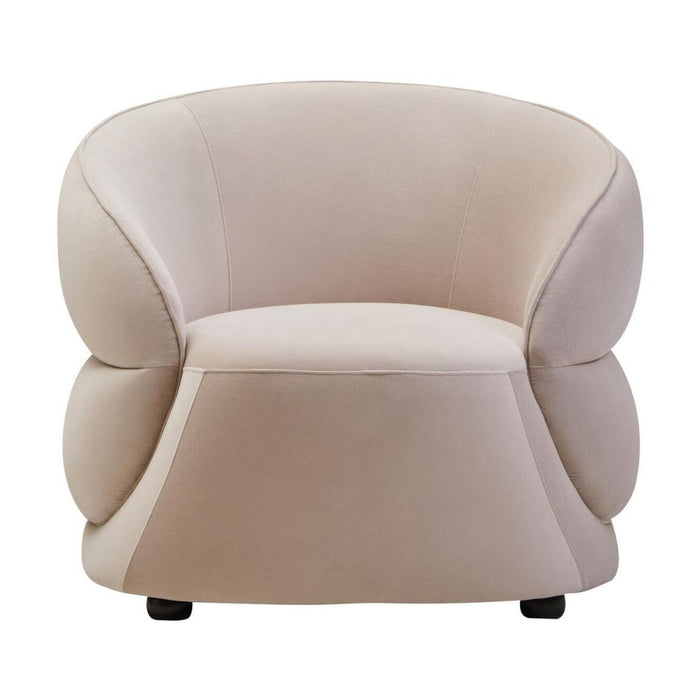 Elora Curved Velvet Accent Chair – Cream