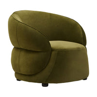 Elora Curved Velvet Accent Chair – Forest Green
