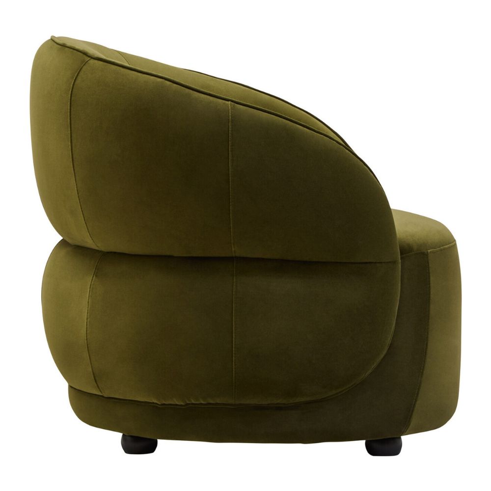 Elora Curved Velvet Accent Chair – Forest Green