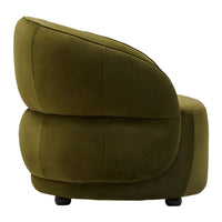 Elora Curved Velvet Accent Chair – Forest Green