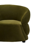 Elora Curved Velvet Accent Chair – Forest Green