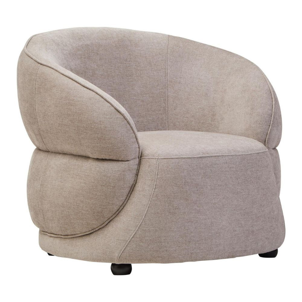 Elora Curved Velvet Accent Chair – Taupe