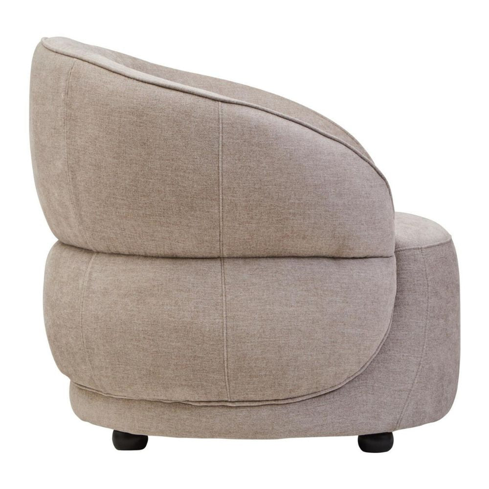 Elora Curved Velvet Accent Chair – Taupe