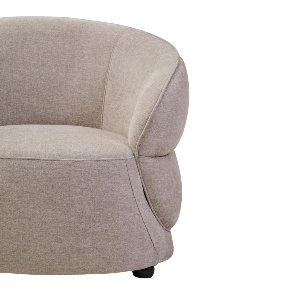 Elora Curved Velvet Accent Chair – Taupe