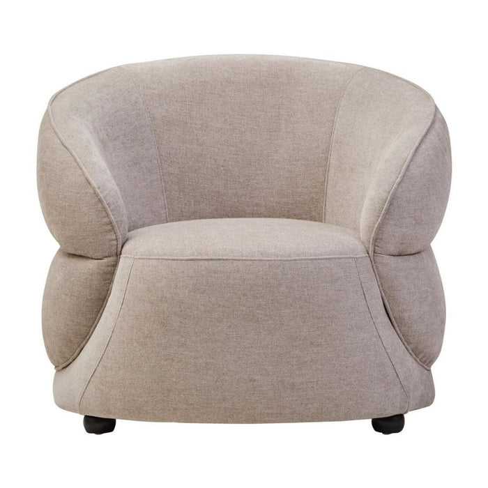 Elora Curved Velvet Accent Chair – Taupe