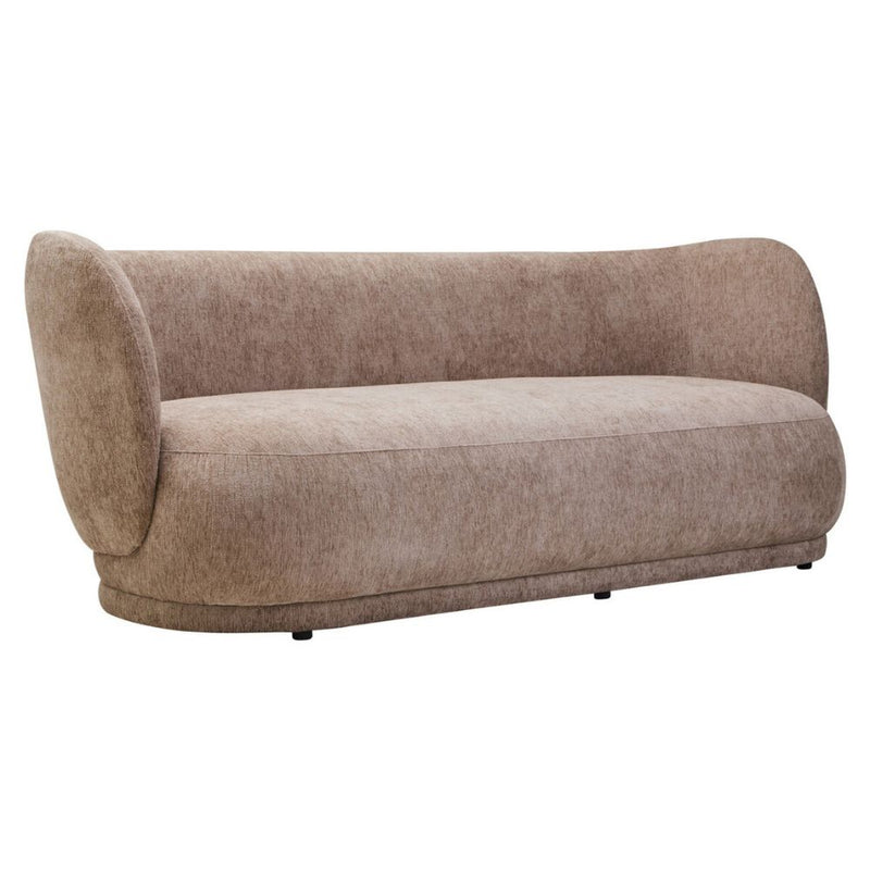 Lunel Three-Seater Curved Chenille Sofa