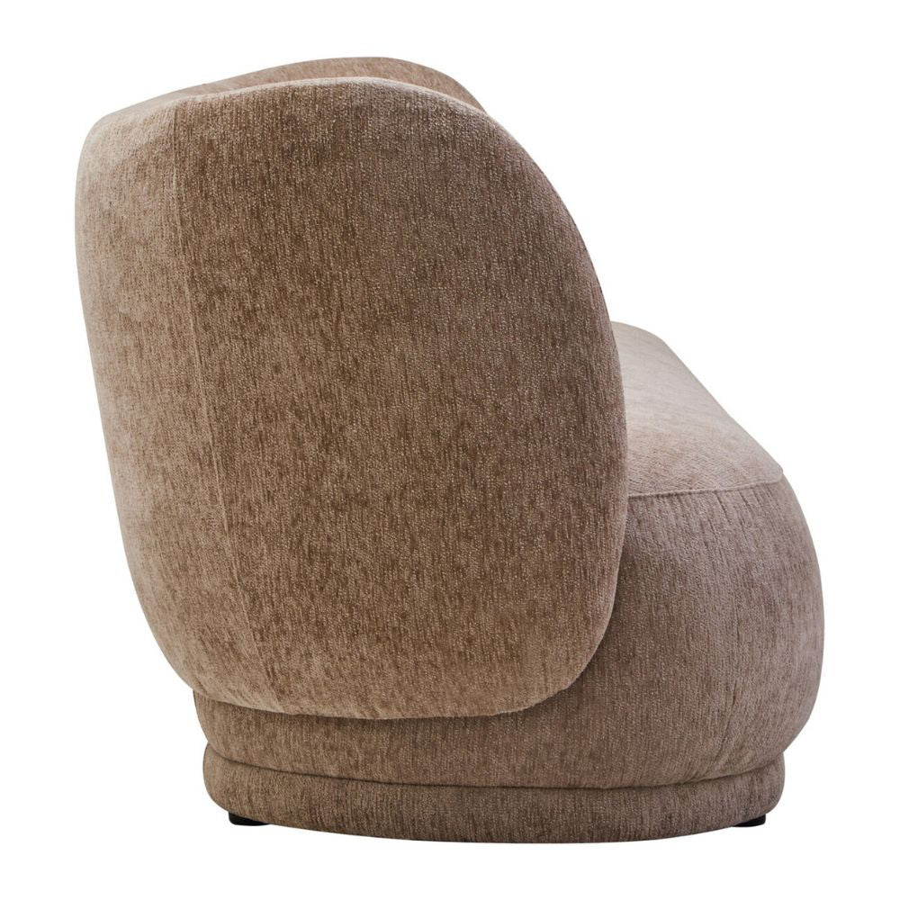 Lunel Three-Seater Curved Chenille Sofa