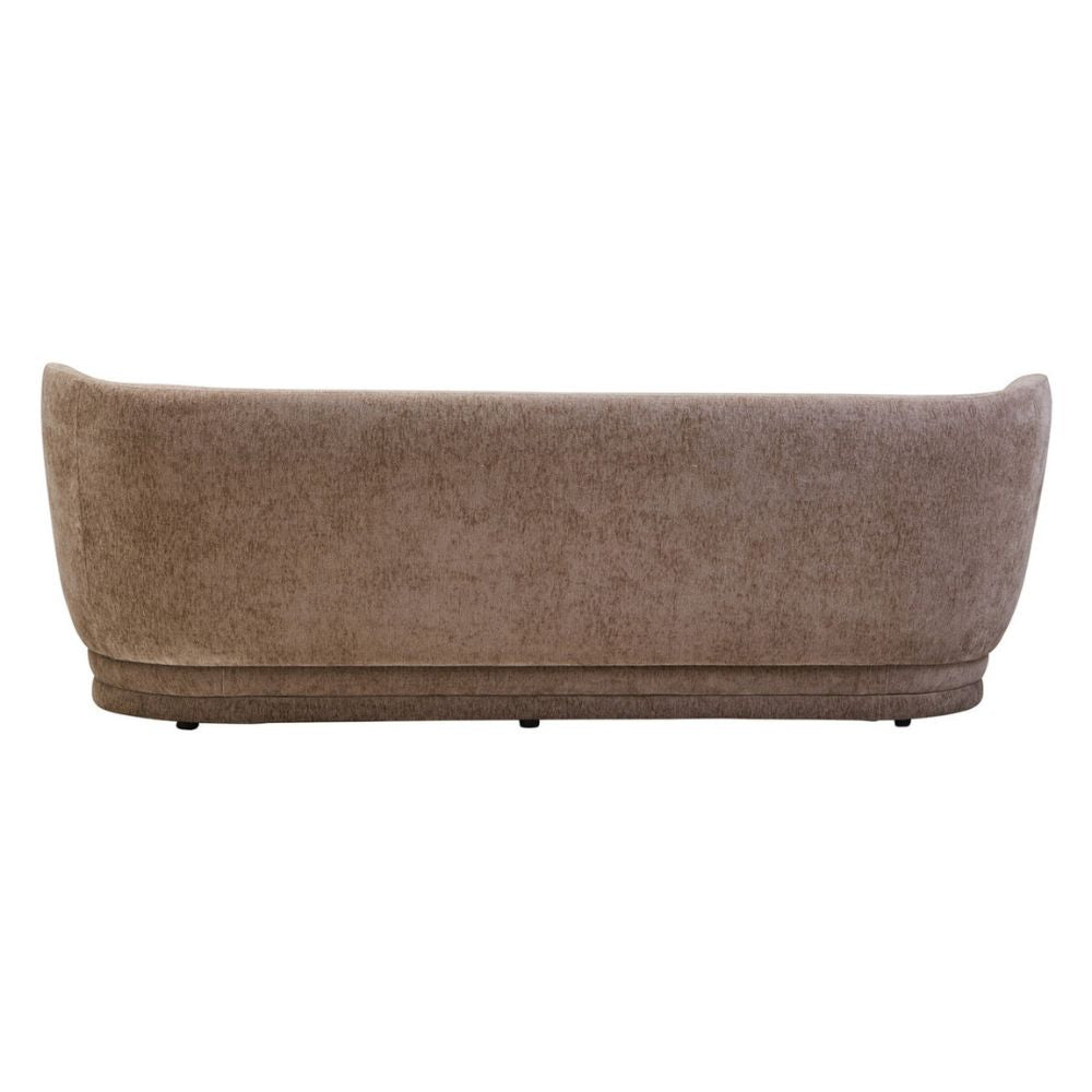 Lunel Three-Seater Curved Chenille Sofa