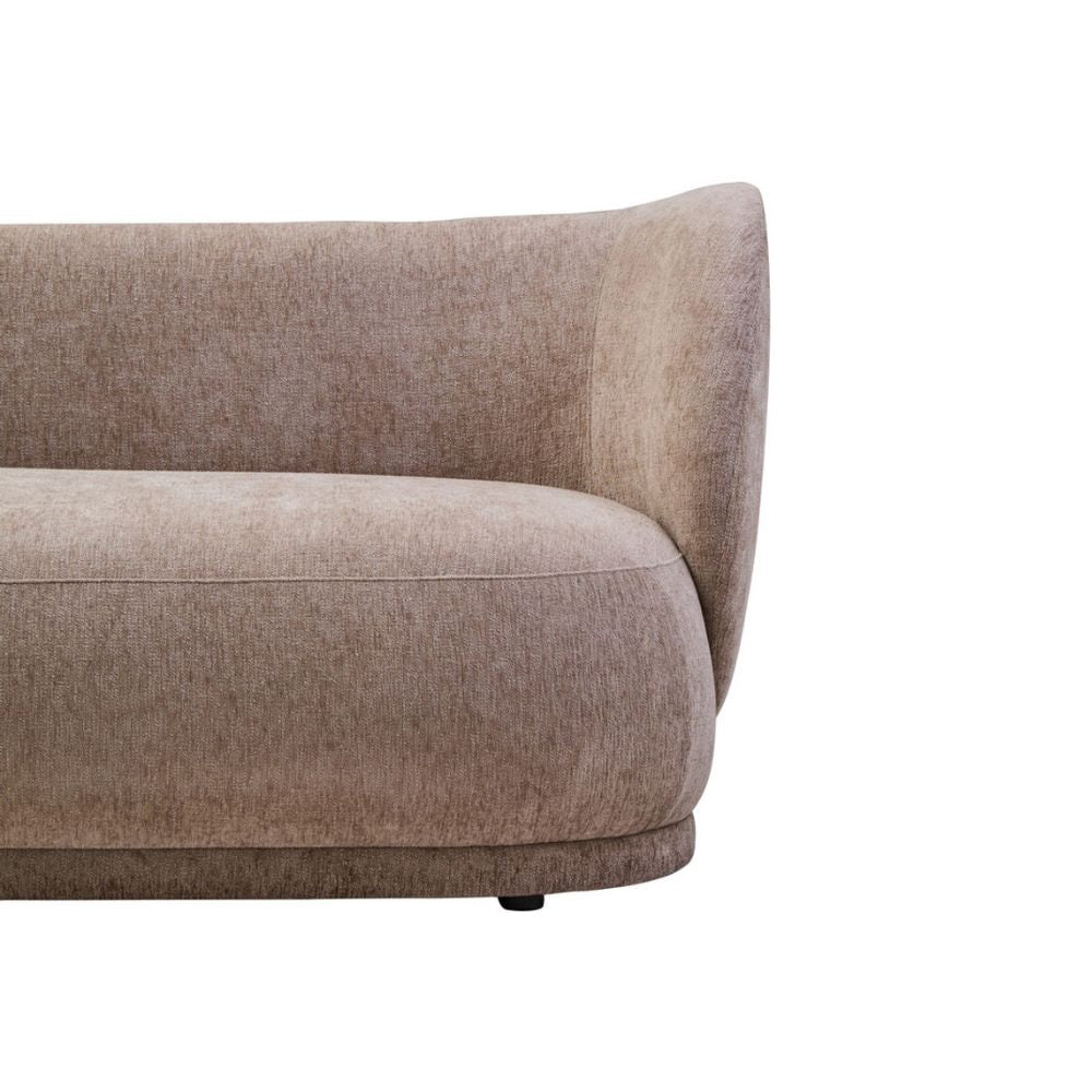 Lunel Three-Seater Curved Chenille Sofa