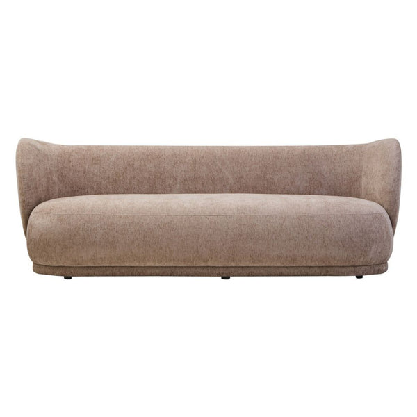 Lunel Three-Seater Curved Chenille Sofa