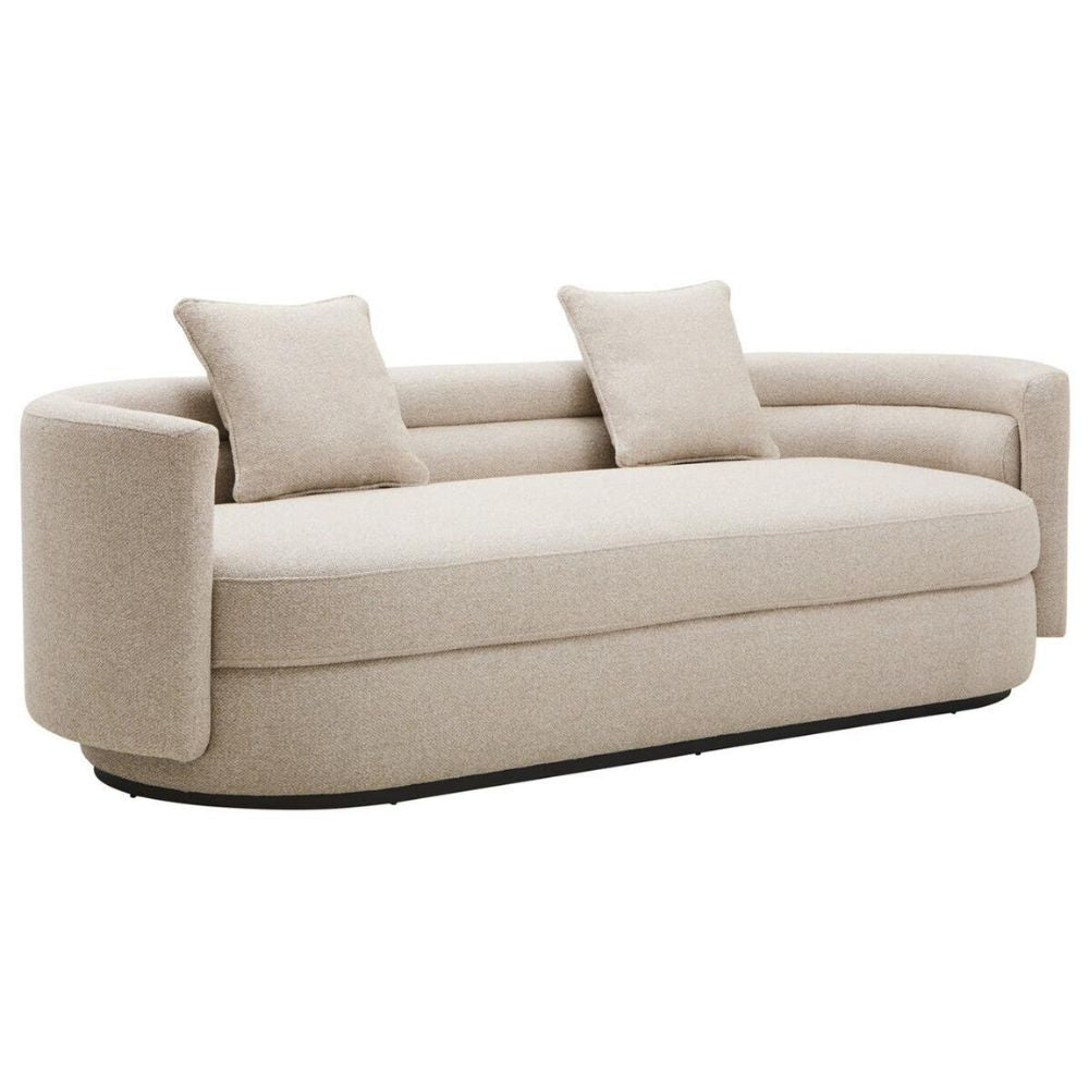 Marenza Ivory Curved Linen Sofa