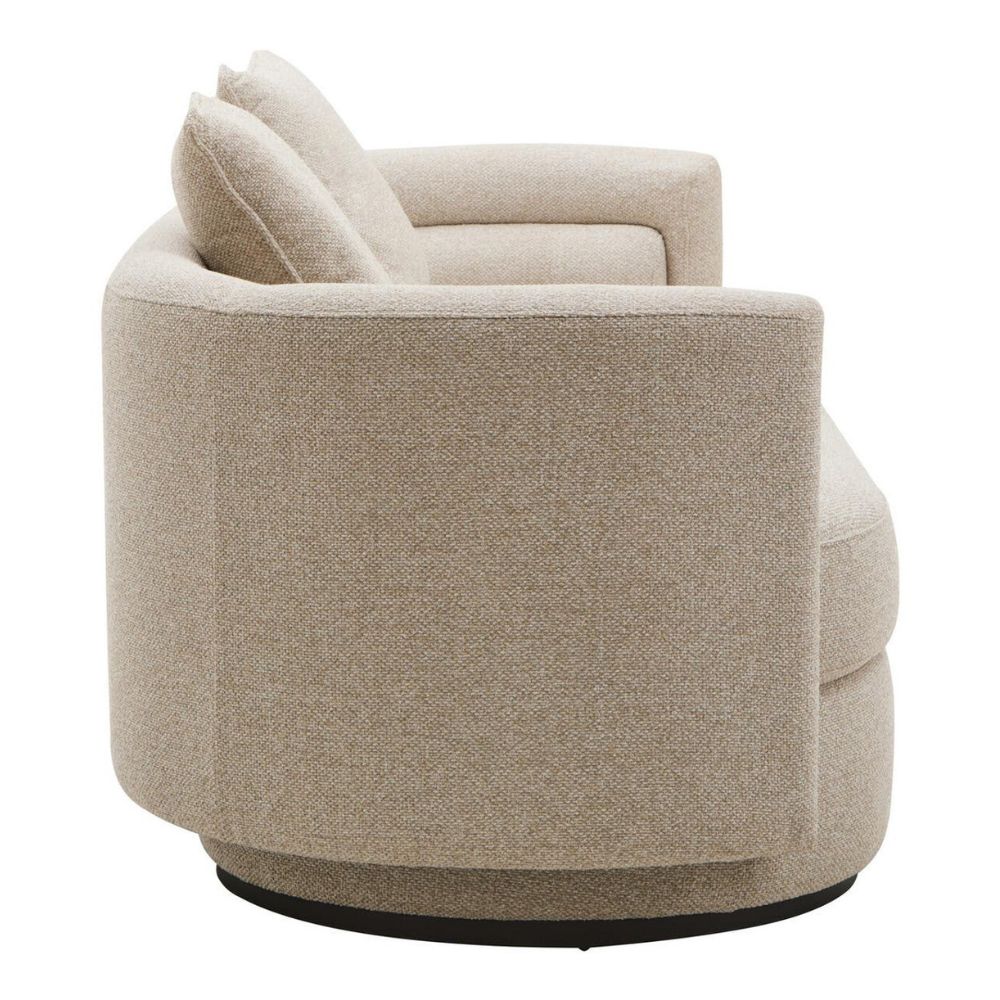 Marenza Ivory Curved Linen Sofa