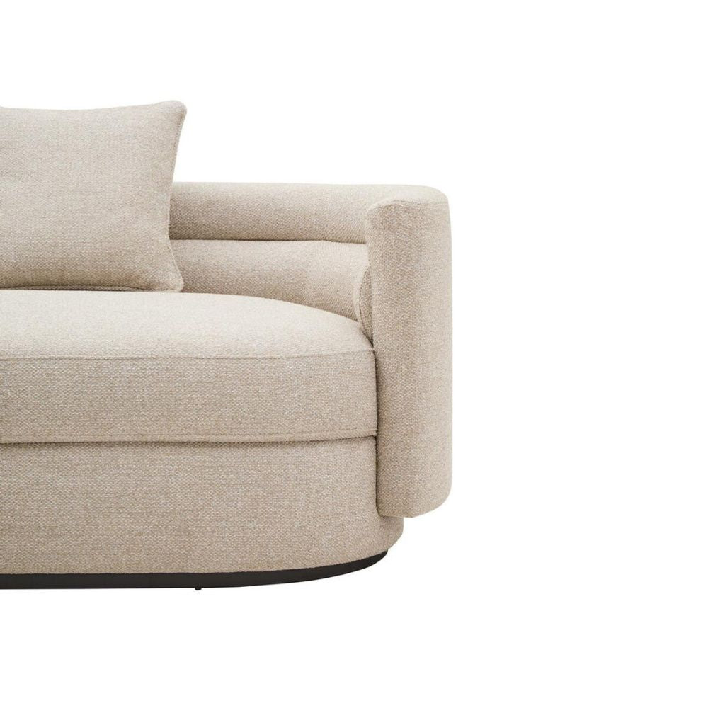 Marenza Ivory Curved Linen Sofa