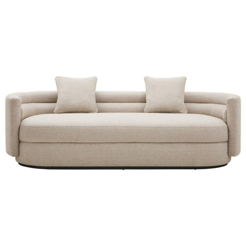 Marenza Ivory Curved Linen Sofa