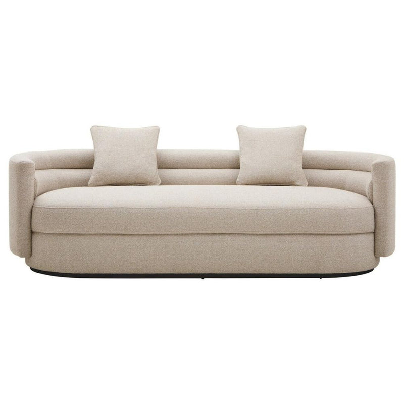 Marenza Ivory Curved Linen Sofa