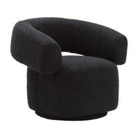 Nerava Black Bouclé Swivel Armchair
