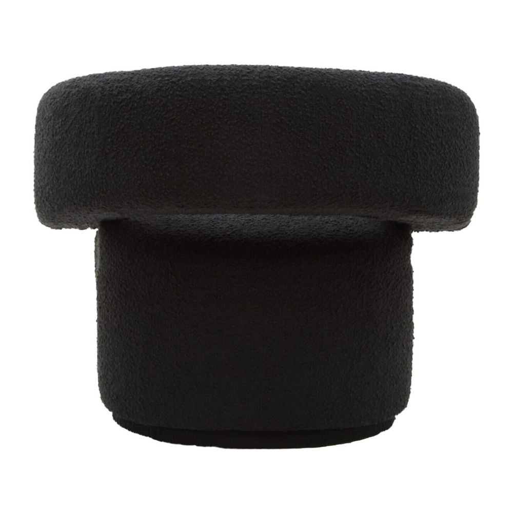 Nerava Black Bouclé Swivel Armchair