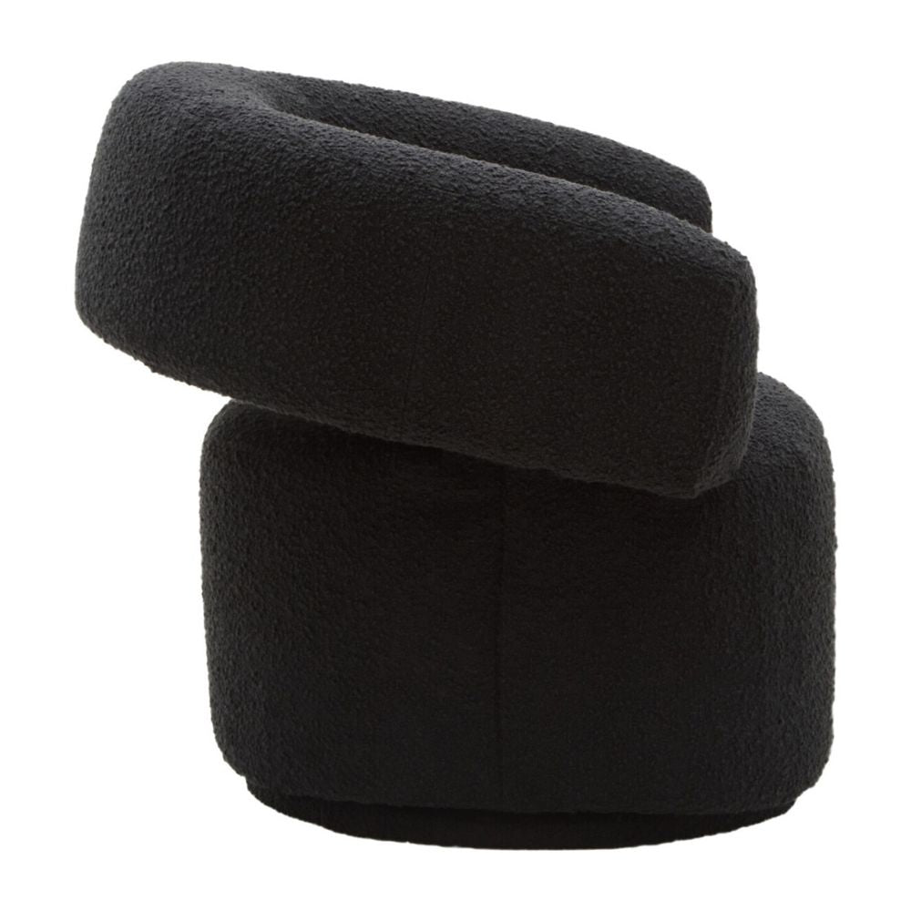 Nerava Black Bouclé Swivel Armchair