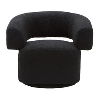 Nerava Black Bouclé Swivel Armchair