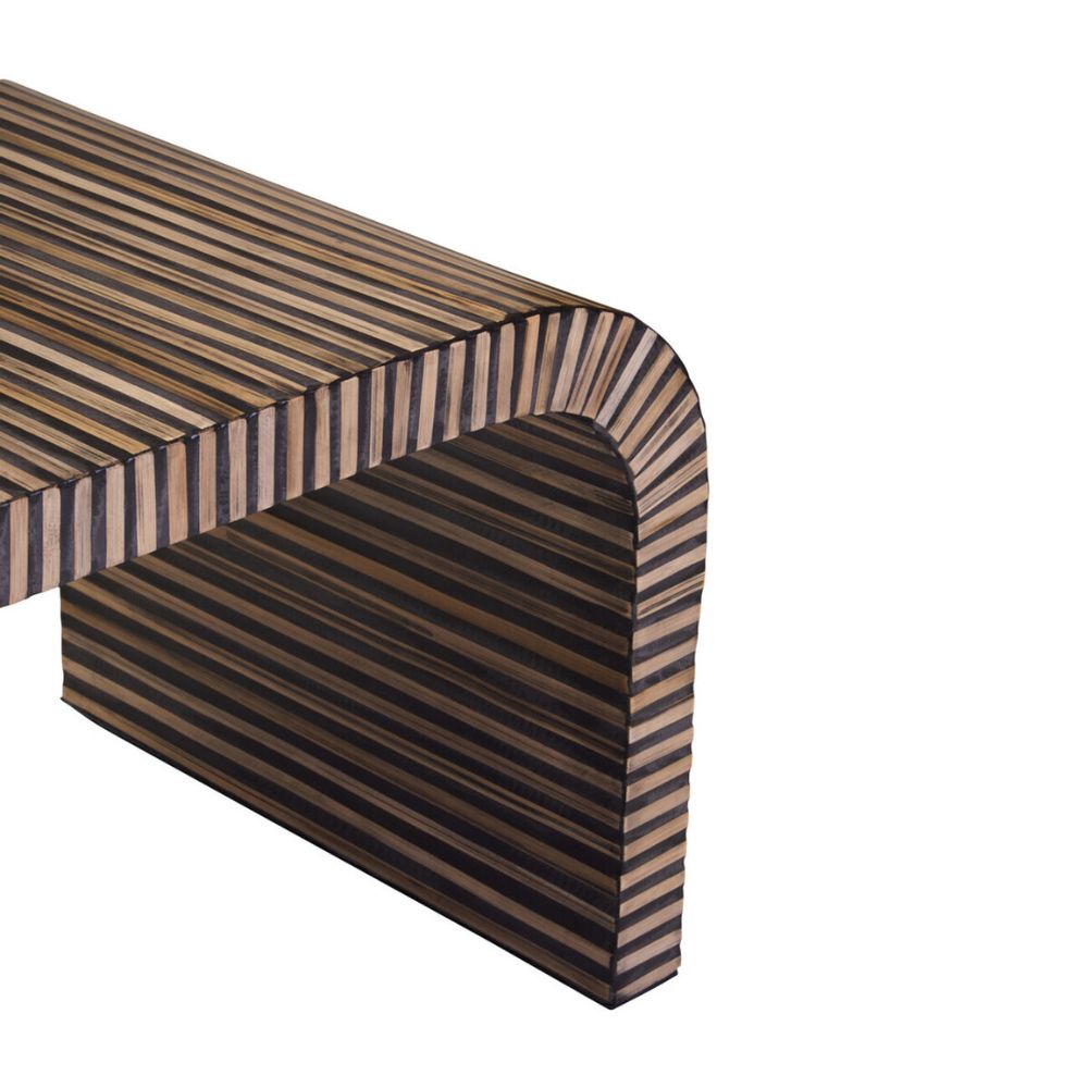Orana Bamboo Inlay Curved Coffee Table