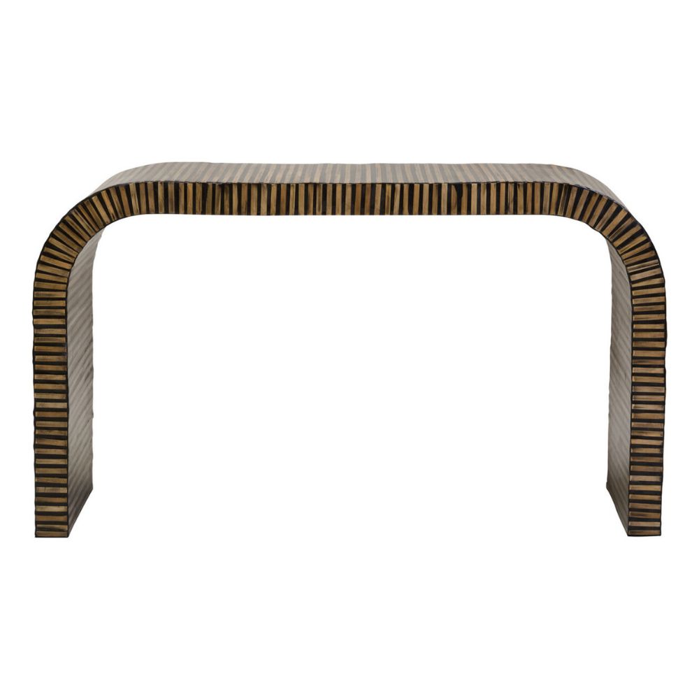 Orana Bamboo Inlay Curved Console Table