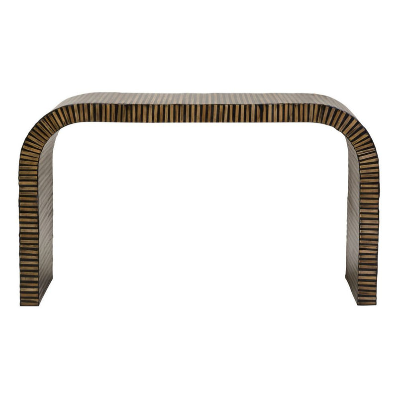 Orana Bamboo Inlay Curved Console Table