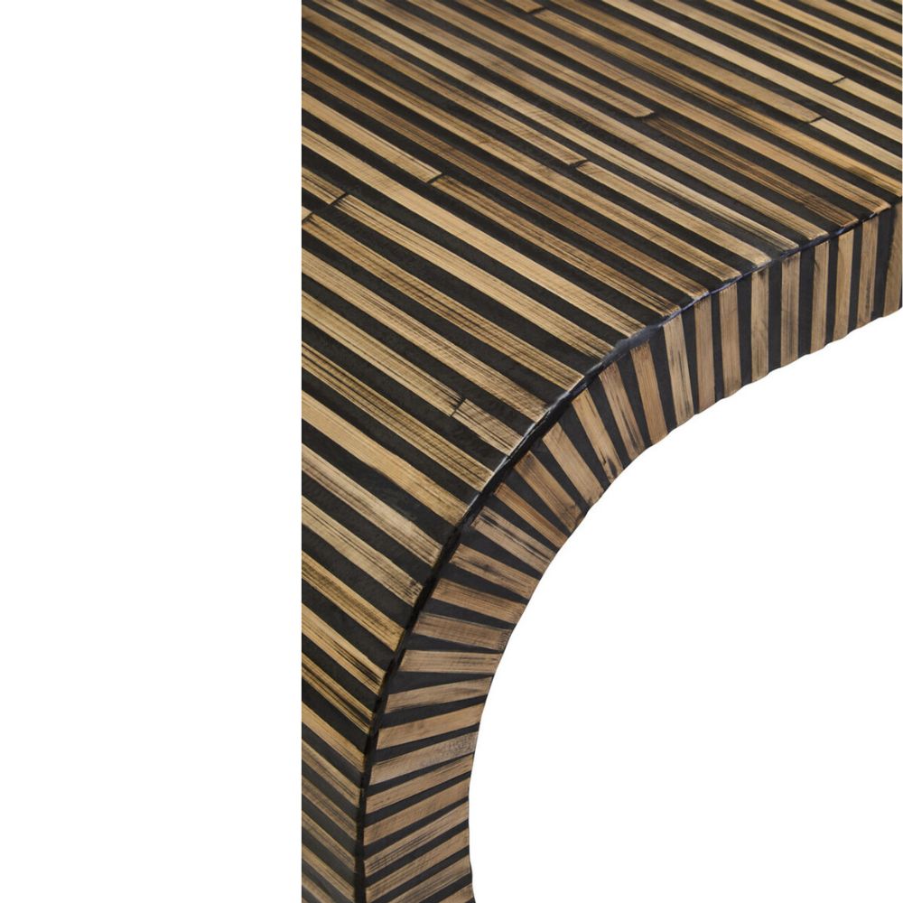 Orana Bamboo Inlay Curved Console Table