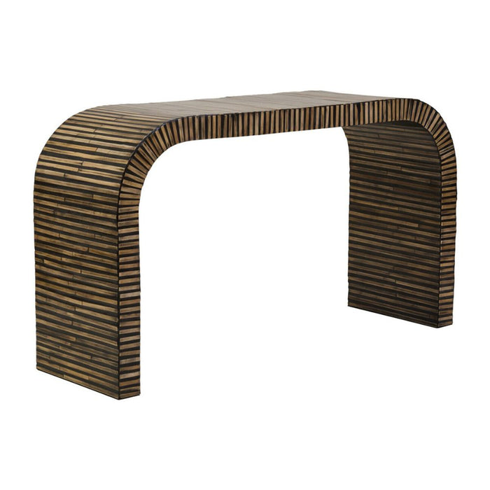 Orana Bamboo Inlay Curved Console Table