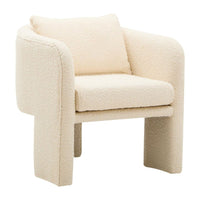 Ozzero Ivory Boucle Curved Armchair