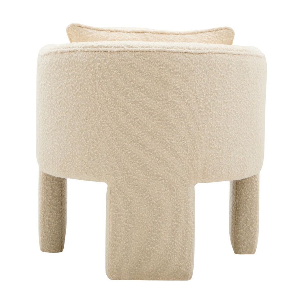 Ozzero Ivory Boucle Curved Armchair