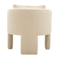 Ozzero Ivory Boucle Curved Armchair