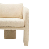 Ozzero Ivory Boucle Curved Armchair