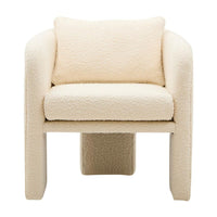 Ozzero Ivory Boucle Curved Armchair