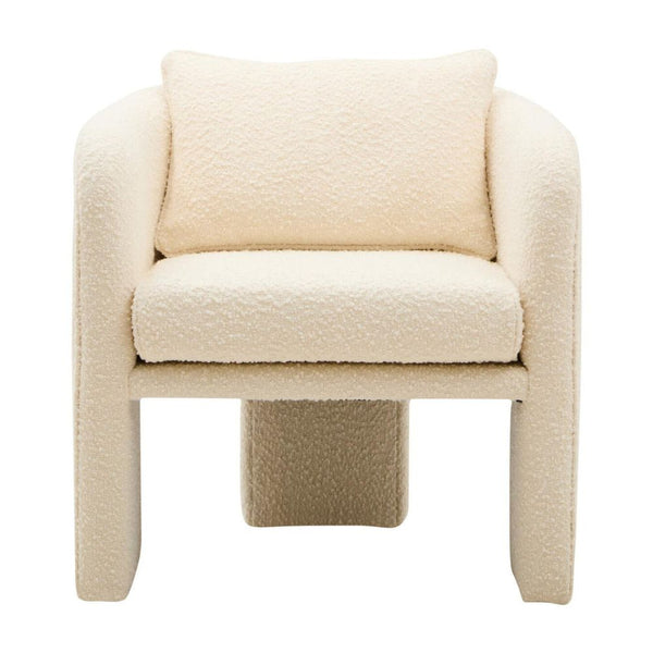 Ozzero Ivory Boucle Curved Armchair