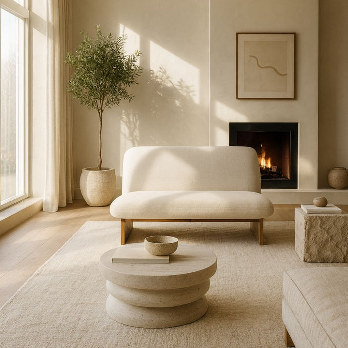 Solenne Cream Armless Sofa