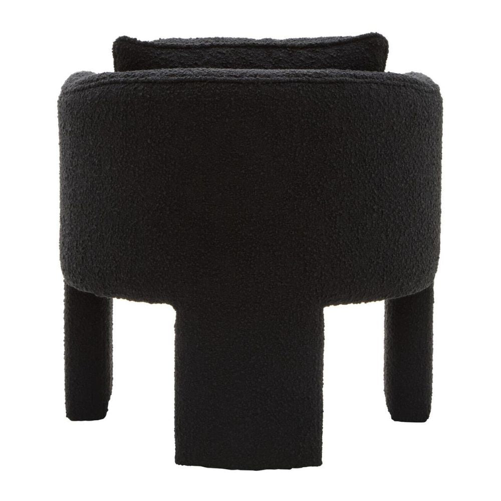 Tessaro Black Bouclé Curved Armchair
