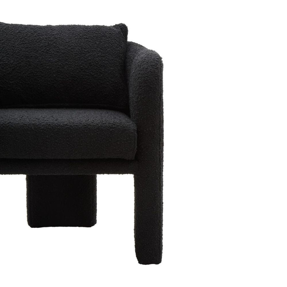 Tessaro Black Bouclé Curved Armchair