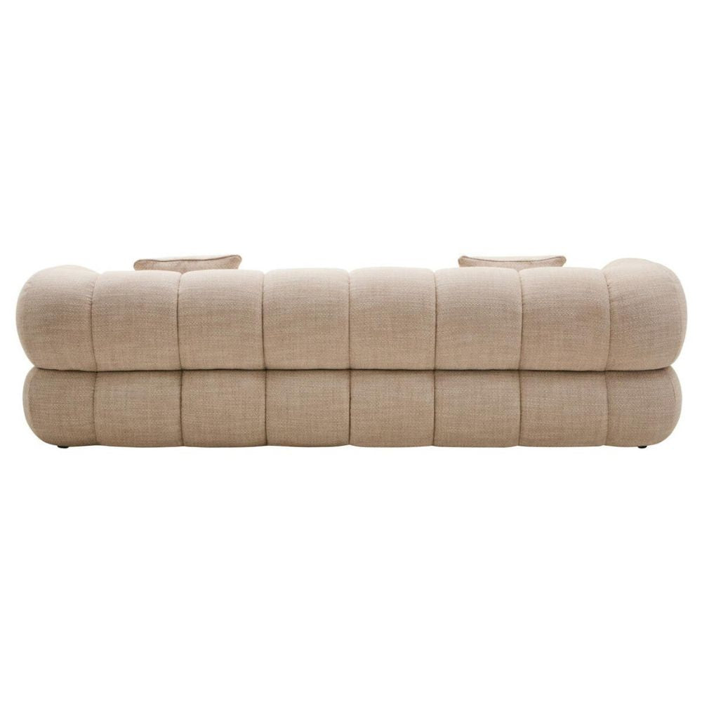 Valenza Cream Channel-Tufted Curved Sofa