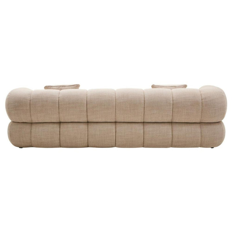 Valenza Cream Channel-Tufted Curved Sofa