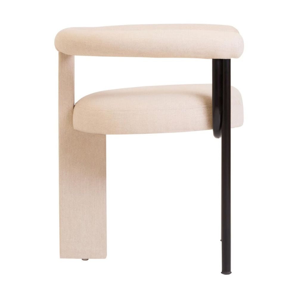 Varenna Cream Linen Dining Chair